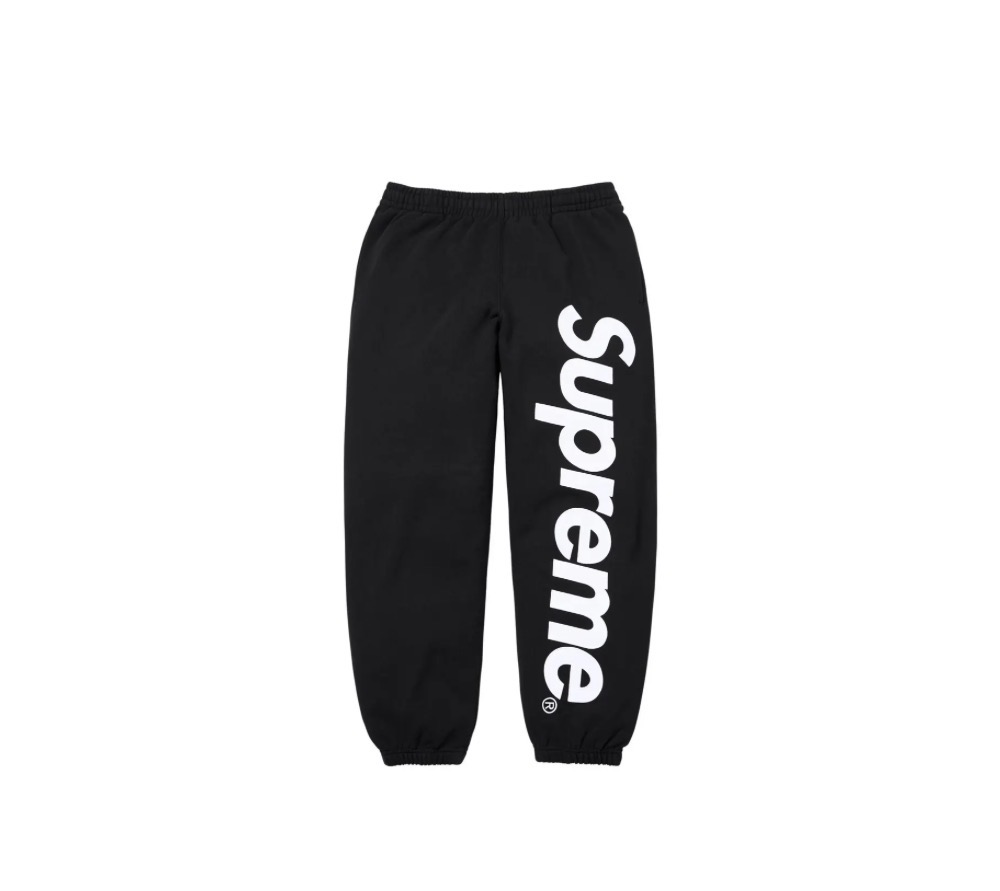 Supreme Satin Appliqué Sweatpant — Black